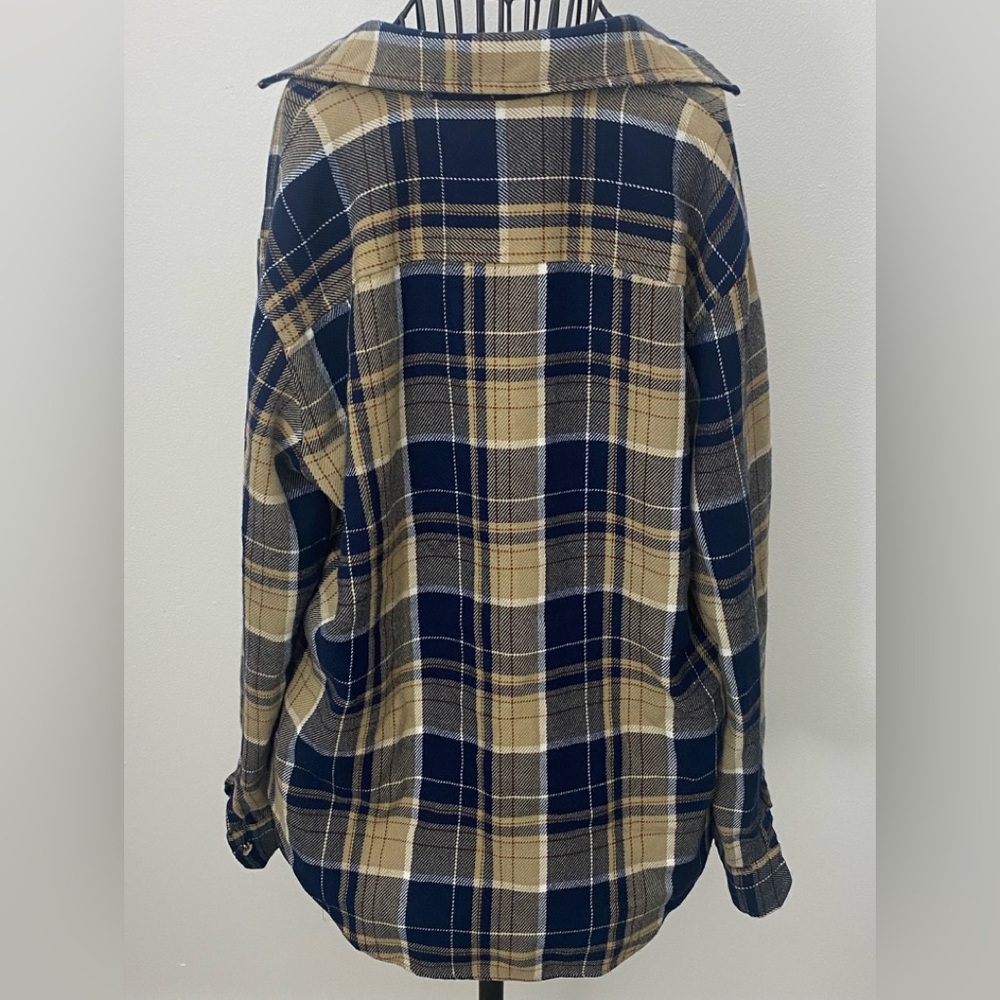 Plaid Button-Up Shirt Jacket Size M - Picture 5 of 5